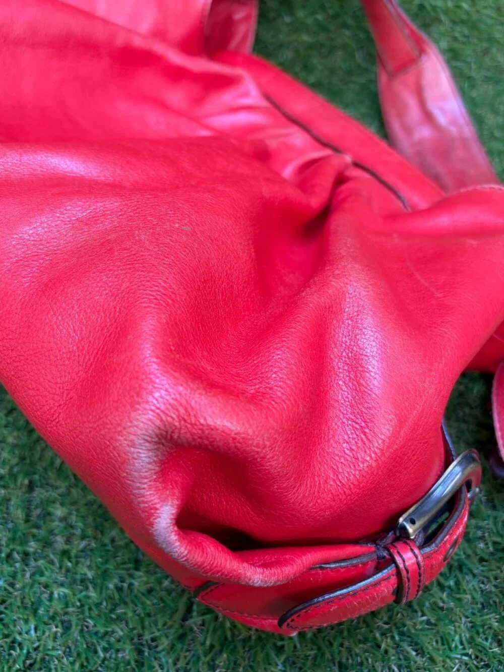 Fendi Red Borsa Leather Hobo Doctor Bag